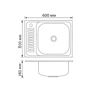Кухонная мойка Brinex 6050-R 0,6 мм Satin (BRIN6050RSAT06) №3