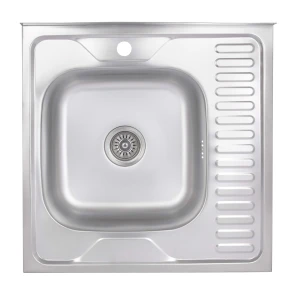 Кухонная мойка Brinex 6060-L 0,6 мм Satin (BRIN6060LSAT06) №2