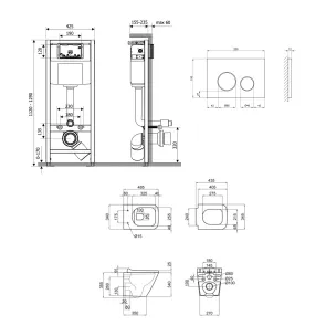 Готовое решение Qtap для ванной комнаты: подвесной унитаз Tern Ultra Quiet 490x365x325 + комплект установки Nest 4 в 1 (круглая клавиша Satin) №2