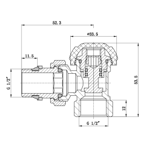 Кран радіаторний SD Forte Powerful 1/2" з антипротіканням кутовий SF233W15 №12