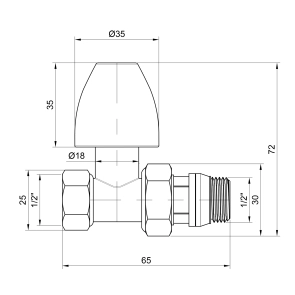 Кран радіаторний Thermo Alliance Base 1/2" ВЗ з антипротіканням прямий SD226W15 №2