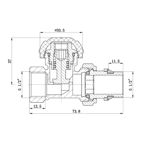 Кран радіаторний SD Forte Powerful 1/2" з антипротіканням прямий SF231W15 №2