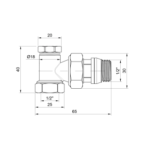 Кран радіаторний Thermo Alliance Base 1/2" ВЗ з антипротіканням кутовий SD229W15 №8