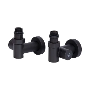 Комплект кранов Thermo Alliance Standart 1/2" черный, для полотенцесушителя угловой SF395W15HEB №1