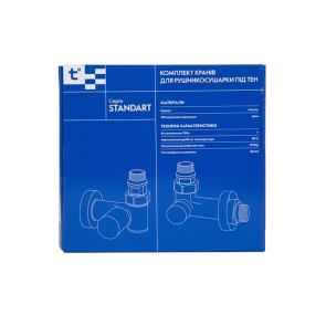 Комплект кранов Thermo Alliance Standart 1/2" черный, для полотенцесушителя угловой SF395W15HEB №7