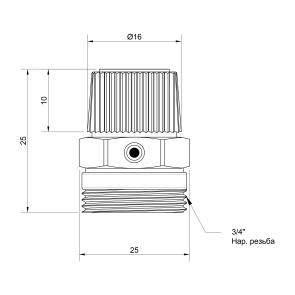 Кран Маевского Thermo Alliance Standart 3/4" ручной SD211W20 №2