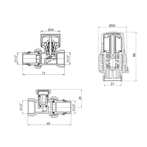 Термостатичний набір Thermo Alliance Standart прямий 1/2" TAS353W15 №6