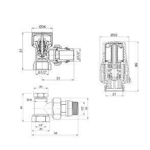 Термостатичний набір Thermo Alliance Standart кутовий 1/2" TAS352W15 №3