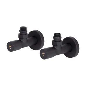 Комплект кранів Thermo Alliance Standart 1/2" З для рушникосушарки кутовий чорний SF395W15B №1