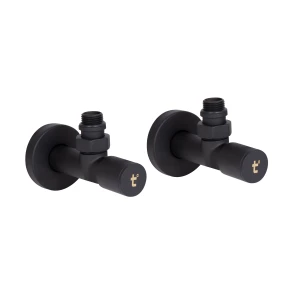 Комплект кранів Thermo Alliance Standart 1/2" З для рушникосушарки кутовий чорний SF395W15B №3