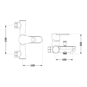 Смеситель для ванной Brinex 37W 006 №6