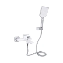 Смеситель для ванной Qtap Presto (с душевым гарнитуром) QTPRE259CRW45579 Chrome/White