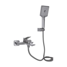 Смеситель для ванны Qtap Presto (с душевым гарнитуром) QTPRE259GRP45584 Graphite
