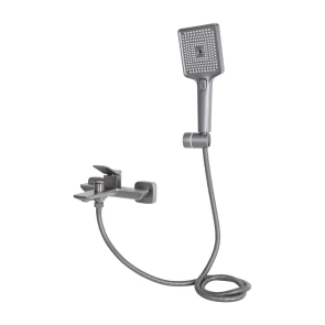 Змішувач для ванни Qtap Presto (з душовим гарнітуром) QTPRE259GRP45584 Graphite №3