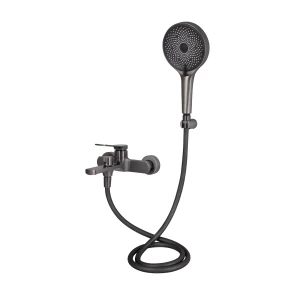 Змішувач для ванни Qtap Slavonice (з душовим гарнітуром) QTSLV259GMB48035 Gunmetal Black PVD №3