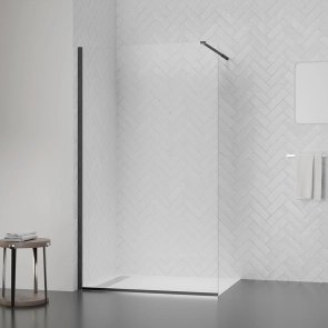 Душевая перегородка Qtap Walk-In Standard BLM201.C8 100х200 см, стекло Clear 8 мм, покрытие CalcLess №6