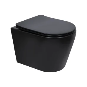 Унитаз подвесной Qtap Scorpio Ultra Quiet безобедочный с сидением Soft-close MATT BLACK QT14332380AMB №1