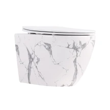 Унітаз підвісний Robin Ultra Quiet 490×365×325 мм, Marble, з сидінням Slim Duroplast / Soft-close / Quick Release QT13332381АSMR Qtap