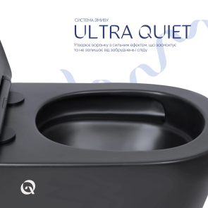 Унитаз подвесной Qtap Scorpio Ultra Quiet безобедочный с сидением Soft-close MATT BLACK QT14332380AMB №5