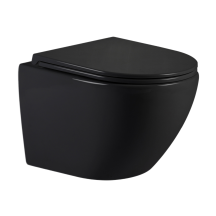 Унітаз підвісний Qtap Jay Ultra Quiet 485х360х320 мм, Matt Black, сидінням Slim Duroplast/ Soft-close/ Quick Relase QT07335177MB