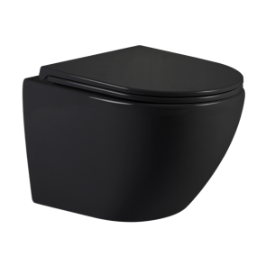 Унітаз підвісний Qtap Jay Ultra Quiet 485х360х320 мм, Matt Black, сидінням Slim Duroplast/ Soft-close/ Quick Relase QT07335177MB №1