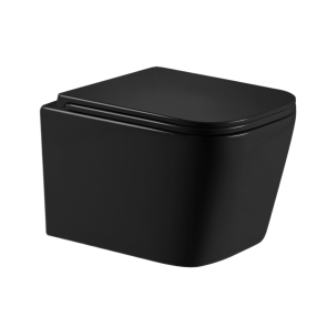 Унитаз подвесной Qtap Crow Ultra Quiet 485×340×290 мм, Matt Black, с сиденьем Slim Duroplast/ Soft-close/ Quick Release QT05335171MB №1