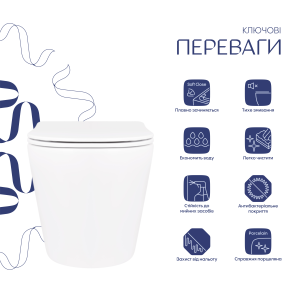 Унитаз подвесной Qtap Scorpio безободочный Ultra Quiet с сиденьем Soft-close QT14332380AW №4