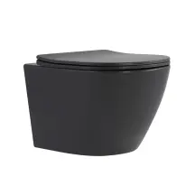 Унітаз підвісний Robin Ultra Quiet 490×365×325 мм, Anthracite, з сидінням Slim Duroplast / Soft-close / Quick Release QT13332381АSAN Qtap в магазині TVOE