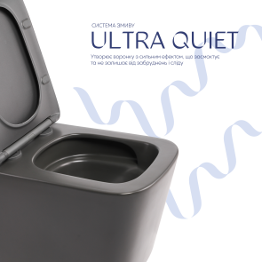 Унітаз підвісний Tern Ultra Quiet 490×365×325 мм, Anthracite, з сидінням Slim Duroplast / Soft-close / Quick Release QT17332303ASAN Qtap №5