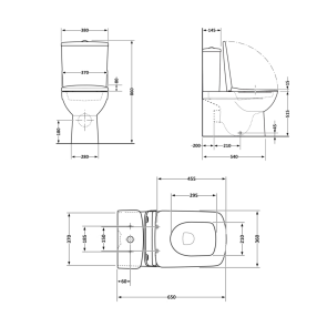 Унитаз-компакт Qtap Crow Eco безобедочный с сиденьем Soft-close QTCRO27W48750 №2