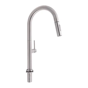 Змішувач для кухні Qtap Lenicka з висувним виливом QTLEN9138103UN Brushed Nickel PVD №1