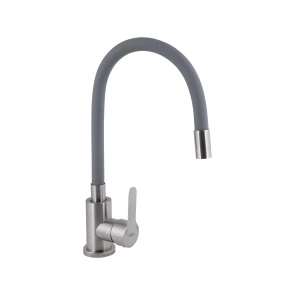 Змішувач для кухні Brinex Pure 015F3 з гнучким виливом Nickel/Grey BRIPUR015F3NKG №1
