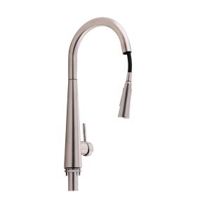 Змішувач для кухні Qtap Evicka з висувним виливом QTEVI91103UN Brushed Nickel PVD №3