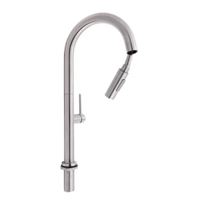 Змішувач для кухні Qtap Lenicka з висувним виливом QTLEN9138103UN Brushed Nickel PVD №3