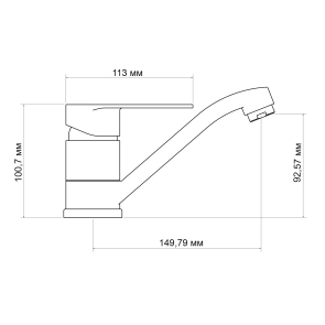 Змішувач для кухні Lidz Tani 002M (k40) LDTAN002MCRM44967 Chrome №2