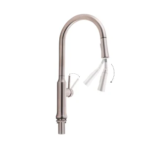 Смеситель для кухни Qtap Baruska с выдвижным изливом QTBAR9137103UN Brushed Nickel PVD №3