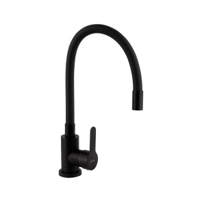 Змішувач для кухні Brinex Pure 015F3 з гнучким виливом Black Matt BRIPUR015F3BLM №1