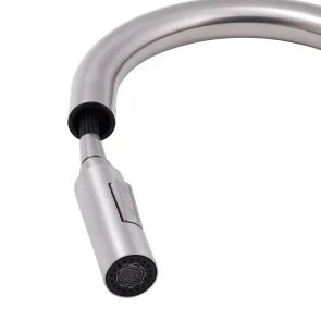 Змішувач для кухні Qtap Lenicka з висувним виливом QTLEN9138103UN Brushed Nickel PVD №5