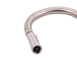 Змішувач для кухні Qtap Evicka з висувним виливом QTEVI91103UN Brushed Nickel PVD №6