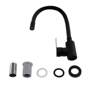 Змішувач для кухні Brinex Pure 015F3 з гнучким виливом Black Matt BRIPUR015F3BLM №4