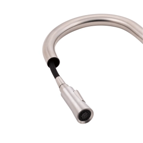 Змішувач для кухні Qtap Evicka з висувним виливом QTEVI91103UN Brushed Nickel PVD №7