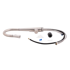 Змішувач для кухні Qtap Evicka з висувним виливом QTEVI91103UN Brushed Nickel PVD №8