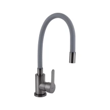 Смеситель для кухни Brinex Pure 015F3 с гибким изливом Graphite/Grey BRIPUR015F3GRG