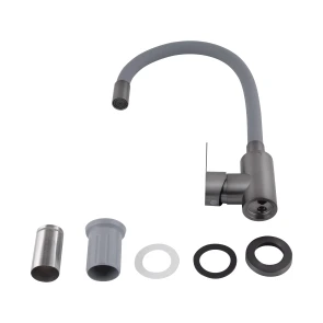 Змішувач для кухні Brinex Pure 015F3 з гнучким виливом Graphite/Grey BRIPUR015F3GRG №4