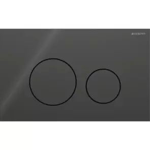 Клавіша змиву Geberit Sigma40 round 115.628.SJ.1 скло, чорний глянцевий №1