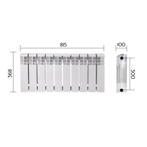 Радиатор биметаллический Thermo Alliance Bi-Ferrum 300/100 1,15 кг №2
