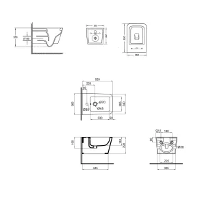 Комплект Qtap Crow 2 в 1: подвесной унитаз Rimless + биде подвесное №2