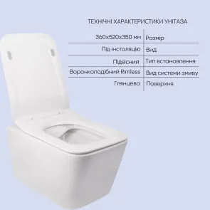 Комплект Qtap Crow 2 в 1: подвесной унитаз Rimless + биде подвесное №3