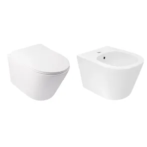 Комплект Qtap Swan 2 в 1: подвесной унитаз Rimless + биде подвесное №1