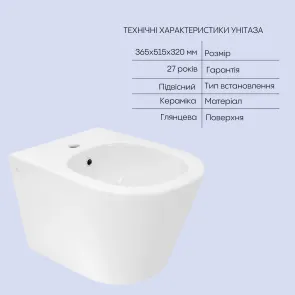Комплект Qtap Swan 2 в 1: подвесной унитаз Rimless + биде подвесное №5